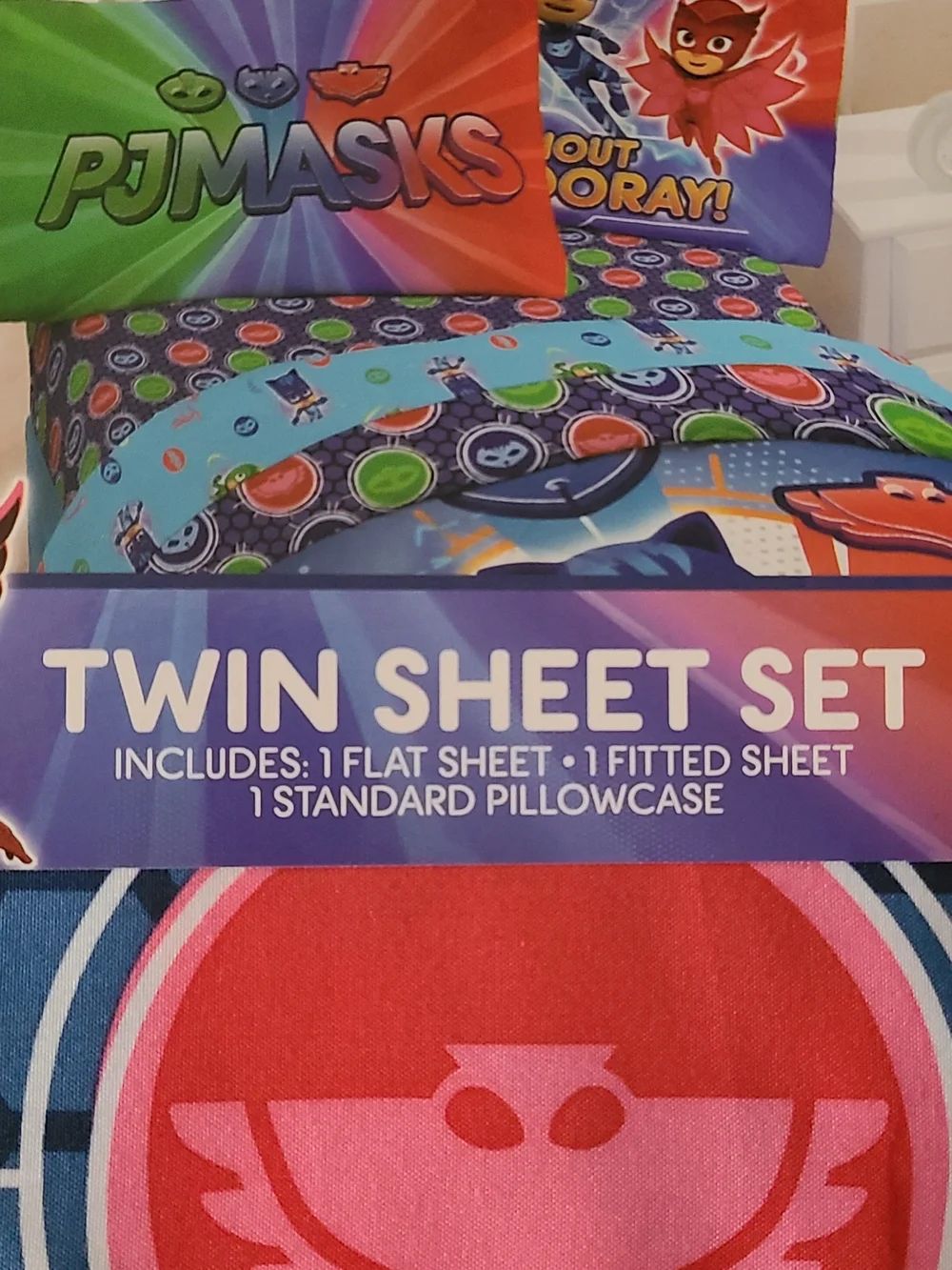 PJ Masks On PJ Masks Our Way Children's Twin Sheet Set - Blue, Green, Red